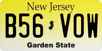 NJ license plate B56VOW