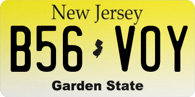 NJ license plate B56VOY