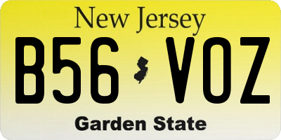 NJ license plate B56VOZ