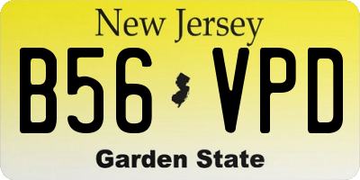 NJ license plate B56VPD