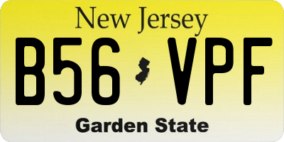 NJ license plate B56VPF