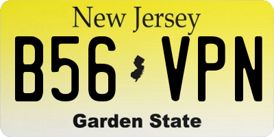 NJ license plate B56VPN