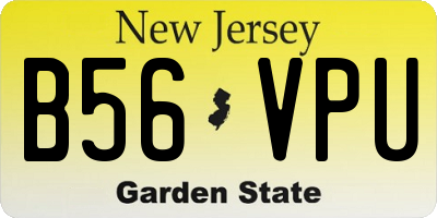 NJ license plate B56VPU
