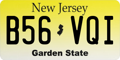 NJ license plate B56VQI