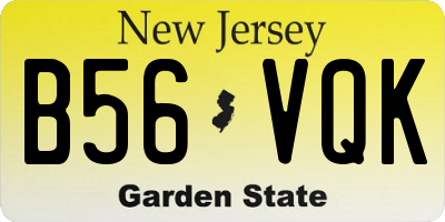 NJ license plate B56VQK