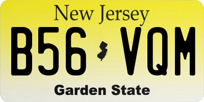 NJ license plate B56VQM