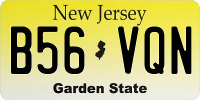 NJ license plate B56VQN