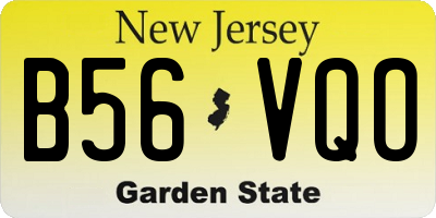 NJ license plate B56VQO