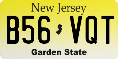 NJ license plate B56VQT