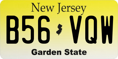 NJ license plate B56VQW
