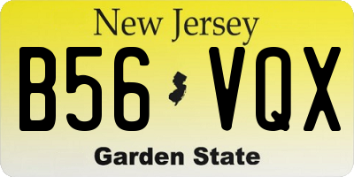 NJ license plate B56VQX