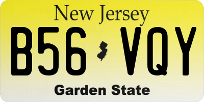 NJ license plate B56VQY