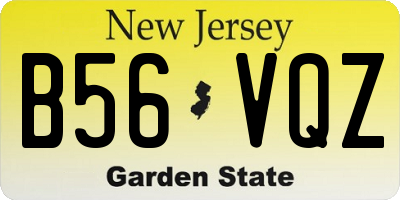 NJ license plate B56VQZ