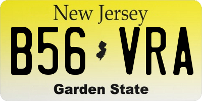 NJ license plate B56VRA