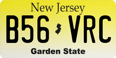 NJ license plate B56VRC