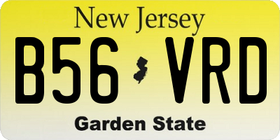 NJ license plate B56VRD