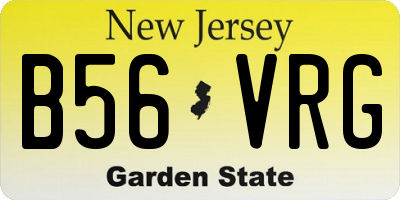 NJ license plate B56VRG