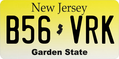 NJ license plate B56VRK