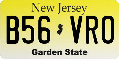 NJ license plate B56VRO