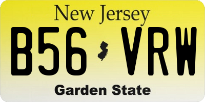NJ license plate B56VRW