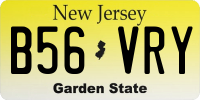 NJ license plate B56VRY