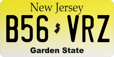 NJ license plate B56VRZ