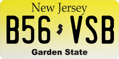 NJ license plate B56VSB