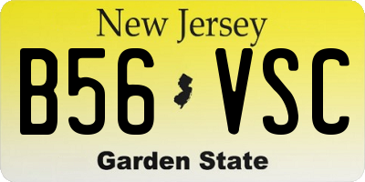 NJ license plate B56VSC