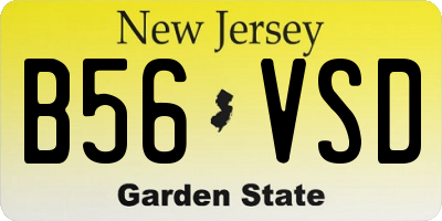 NJ license plate B56VSD