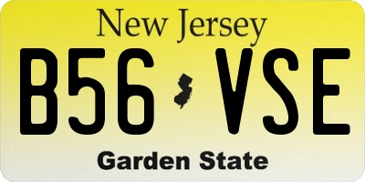 NJ license plate B56VSE