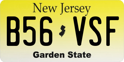 NJ license plate B56VSF