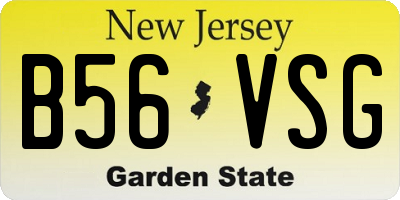 NJ license plate B56VSG