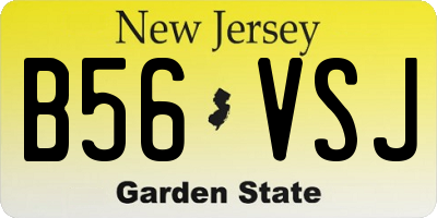 NJ license plate B56VSJ
