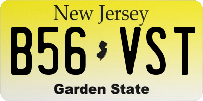 NJ license plate B56VST