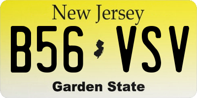 NJ license plate B56VSV