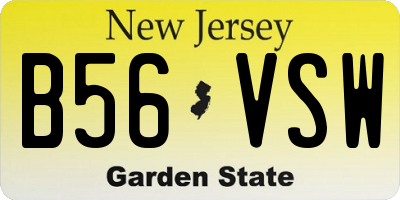 NJ license plate B56VSW