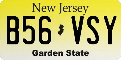 NJ license plate B56VSY