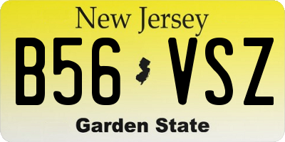 NJ license plate B56VSZ