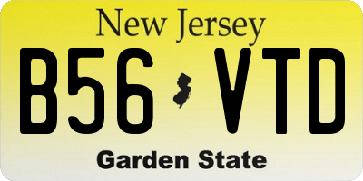 NJ license plate B56VTD