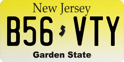 NJ license plate B56VTY