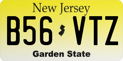 NJ license plate B56VTZ