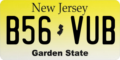 NJ license plate B56VUB