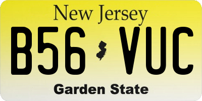 NJ license plate B56VUC