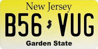 NJ license plate B56VUG