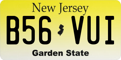 NJ license plate B56VUI