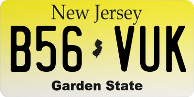 NJ license plate B56VUK