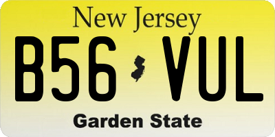 NJ license plate B56VUL