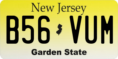 NJ license plate B56VUM