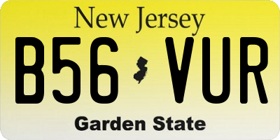 NJ license plate B56VUR