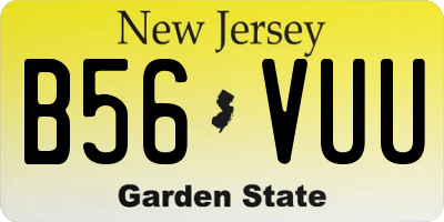 NJ license plate B56VUU